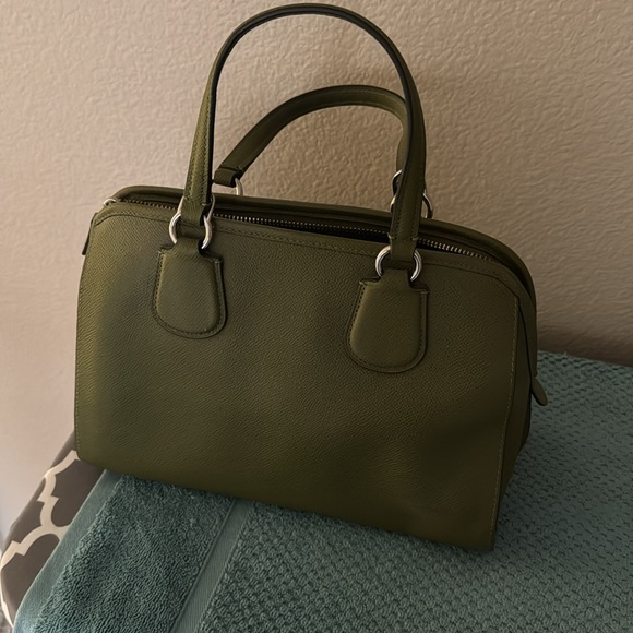 Coach Green Leather Satchel - Picture 3 of 8